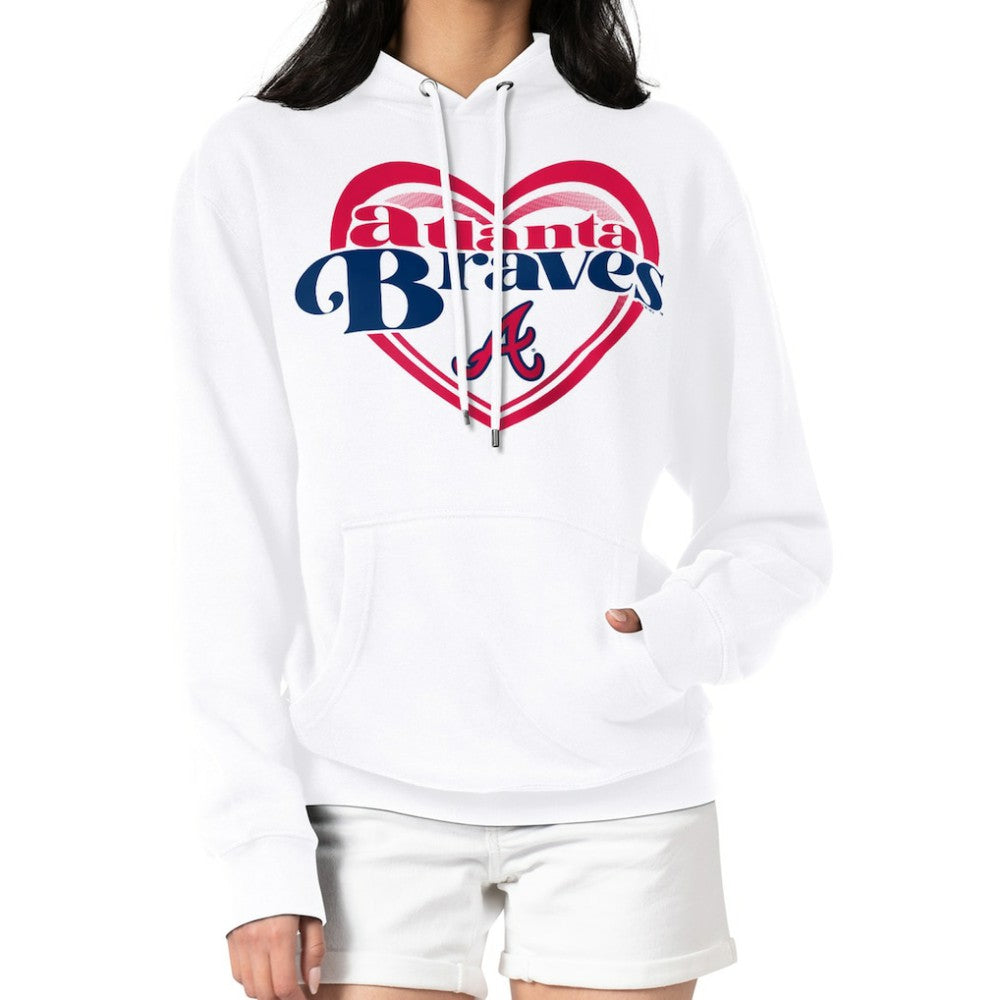 Atlanta Braves G-III 4Her by Carl Banks Women's Double Heart Fleece Pullover Hoodie Online