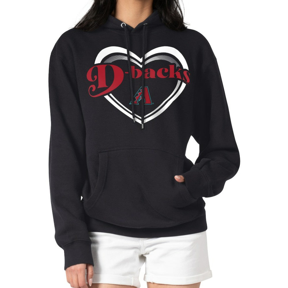 Arizona Diamondbacks G-III 4Her by Carl Banks Women's Double Heart Fleece Pullover Hoodie On Sale