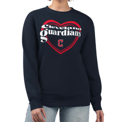 Cleveland Guardians G-III 4Her by Carl Banks Women's Double Heart Fleece Pullover Sweatshirt discount