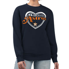 Houston Astros G-III 4Her by Carl Banks Women's Double Heart Fleece Pullover Sweatshirt Online