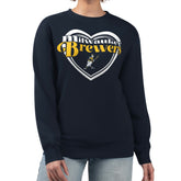 Milwaukee Brewers G-III 4Her by Carl Banks Women's Double Heart Fleece Pullover Sweatshirt for sale