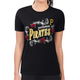 Pittsburgh Pirates G-III 4Her by Carl Banks Women's Super-Slim Fit Lightweight Retro Roses T-Shirt Near Me