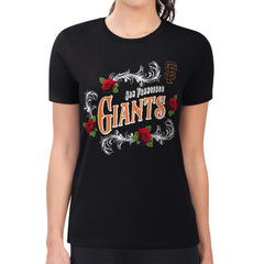 San Francisco Giants G-III 4Her by Carl Banks Women's Super-Slim Fit Lightweight Retro Roses T-Shirt On Sale