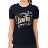 Milwaukee Brewers G-III 4Her by Carl Banks Women's Super-Slim Fit Lightweight Retro Roses T-Shirt Sale