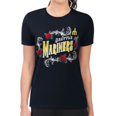 Seattle Mariners G-III 4Her by Carl Banks Women's Super-Slim Fit Lightweight Retro Roses T-Shirt Online