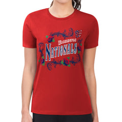 Washington Nationals G-III 4Her by Carl Banks Women's Super-Slim Fit Lightweight Retro Roses T-Shirt Clearance