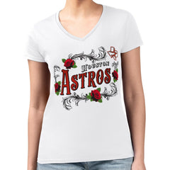 Houston Astros G-III 4Her by Carl Banks Women's Super-Slim Fit Lightweight Retro Roses V-Neck T-Shirt Online