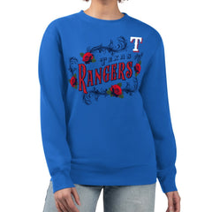 Texas Rangers G-III 4Her by Carl Banks Women's Retro Roses Fleece Pullover Sweatshirt Online