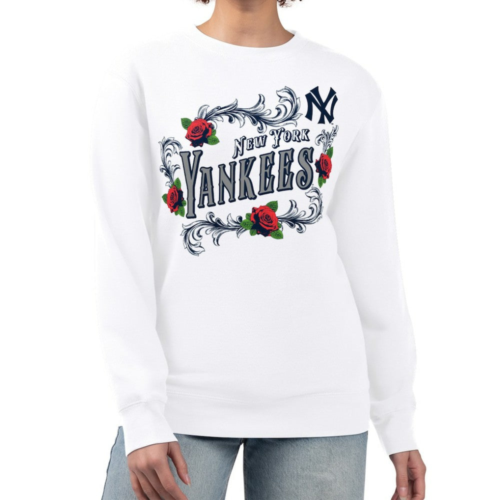 New York Yankees G-III 4Her by Carl Banks Women's Retro Roses Fleece Pullover Sweatshirt Near Me