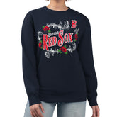 Boston Red Sox G-III 4Her by Carl Banks Women's Retro Roses Fleece Pullover Sweatshirt for sale