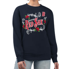 Boston Red Sox G-III 4Her by Carl Banks Women's Retro Roses Fleece Pullover Sweatshirt for sale