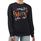 New York Mets G-III 4Her by Carl Banks Women's Retro Roses Fleece Pullover Sweatshirt Lifestyle