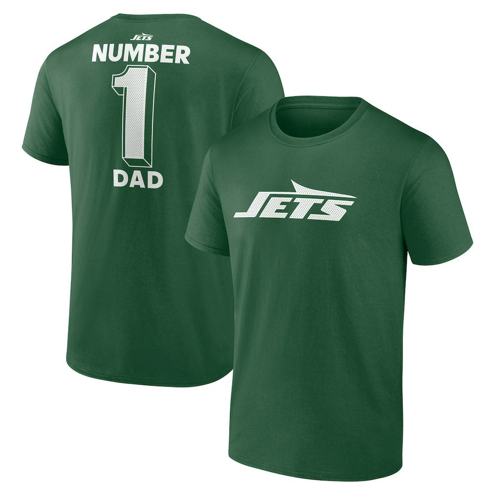 New York Jets #1 Dad Jersey T-Shirt Green - NFL