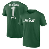 New York Jets #1 Dad Jersey T-Shirt Green - NFL