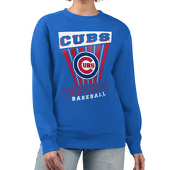 Chicago Cubs Starter Women's Poster Print Pullover Sweatshirt Clearance