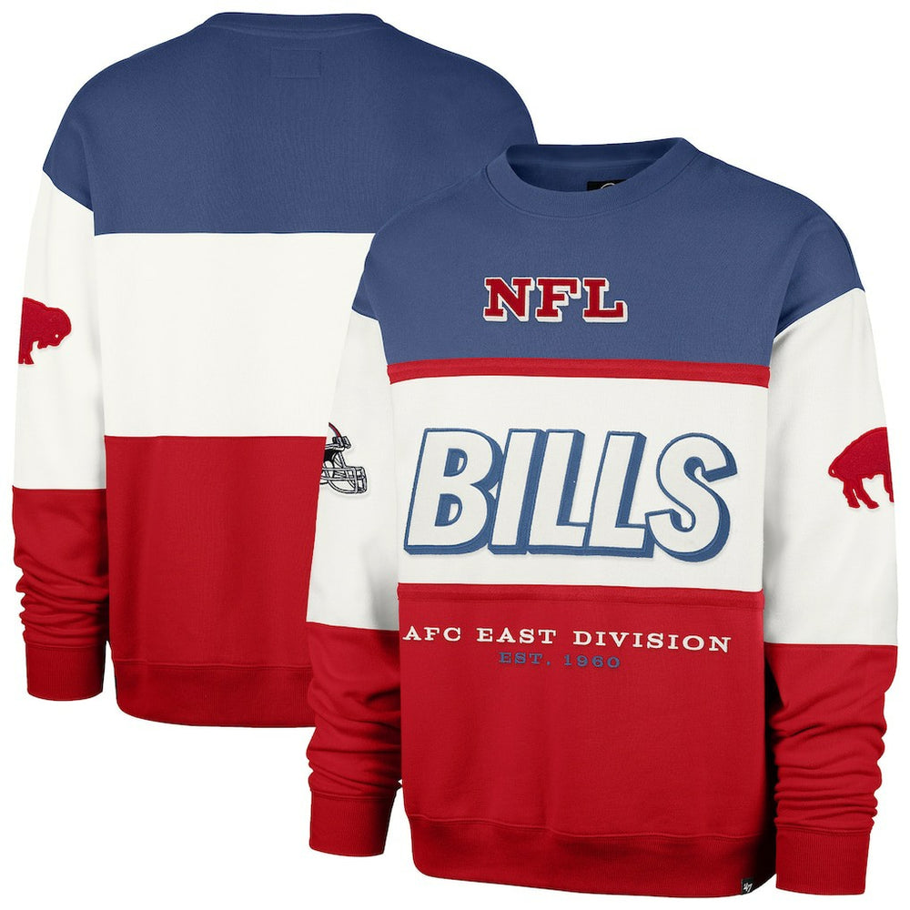 Buffalo Bills '47 Throwback Breeze Maximalist Sweatshirt Royal/Red - 47 brand