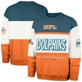 Miami Dolphins '47 Throwback Breeze Maximalist Sweatshirt Aqua/Orange - 47 brand