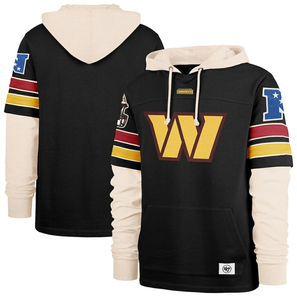 Washington Commanders '47 Split Zone Cornerback Duo Hoodie Black - 47 brand