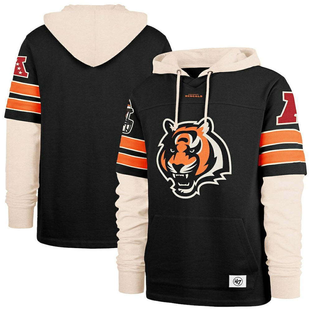 Cincinnati Bengals '47 Split Zone Cornerback Duo Hoodie Black - 47 brand
