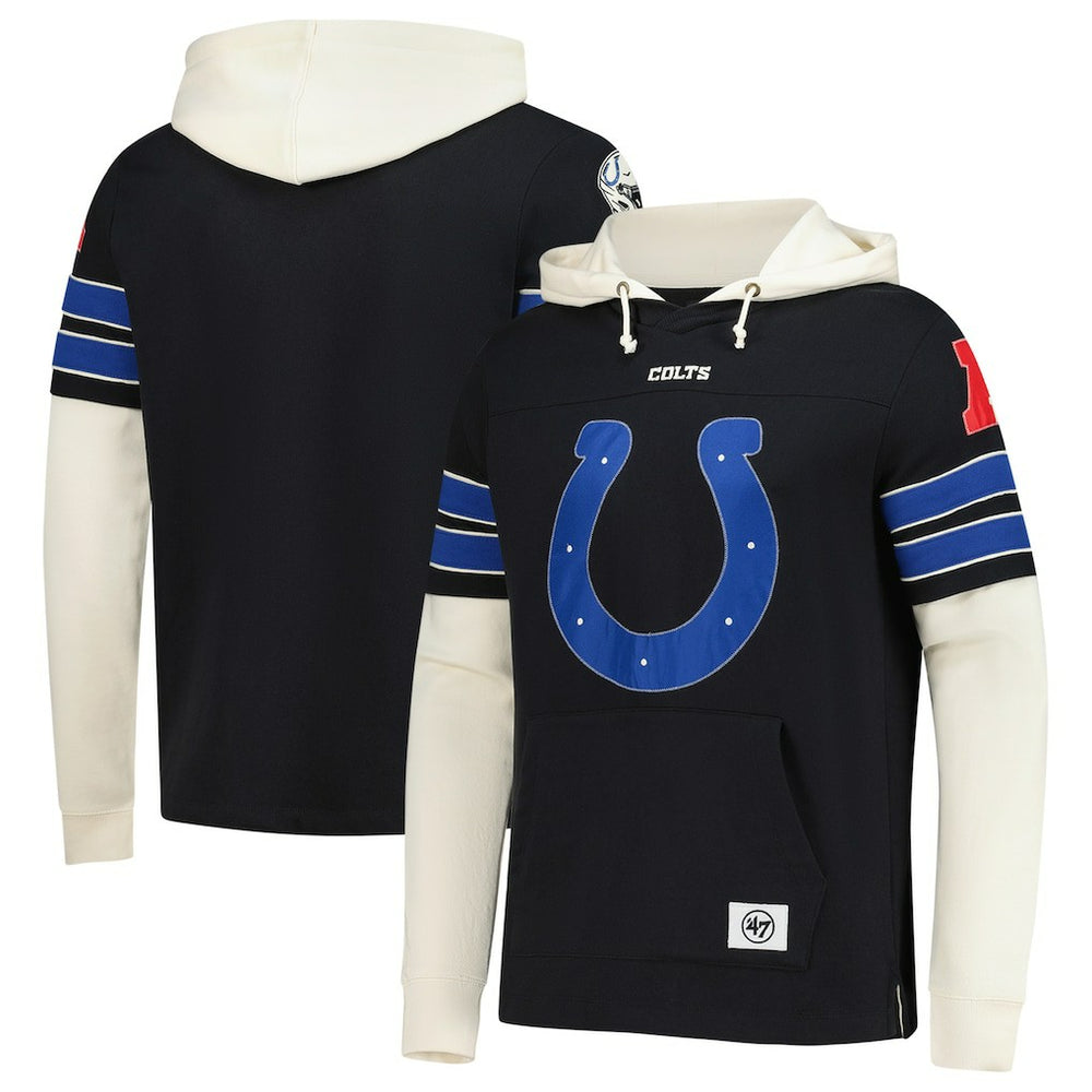 Indianapolis Colts '47 Split Zone Cornerback Duo Hoodie Black - 47 brand