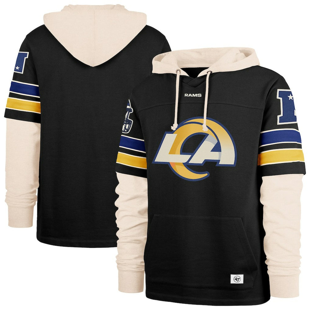 Los Angeles Rams '47 Split Zone Cornerback Duo Hoodie Black - 47 brand