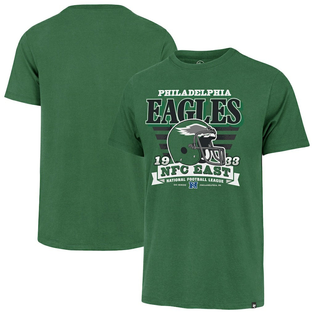 Philadelphia Eagles '47 Stripe Splash Franklin Throwback T-Shirt Kelly Green - 47 brand