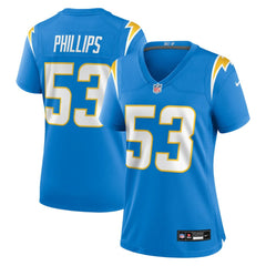 Del'Shawn Phillips Los Angeles Chargers Women's Team Game Jersey Powder Blue - Nike