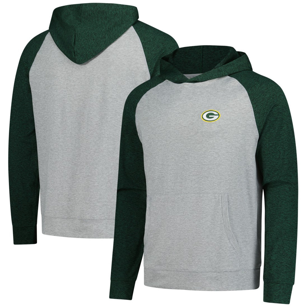Green Bay Packers Antigua Urgent Pullover Hoodie Heather Gray/Black - NFL