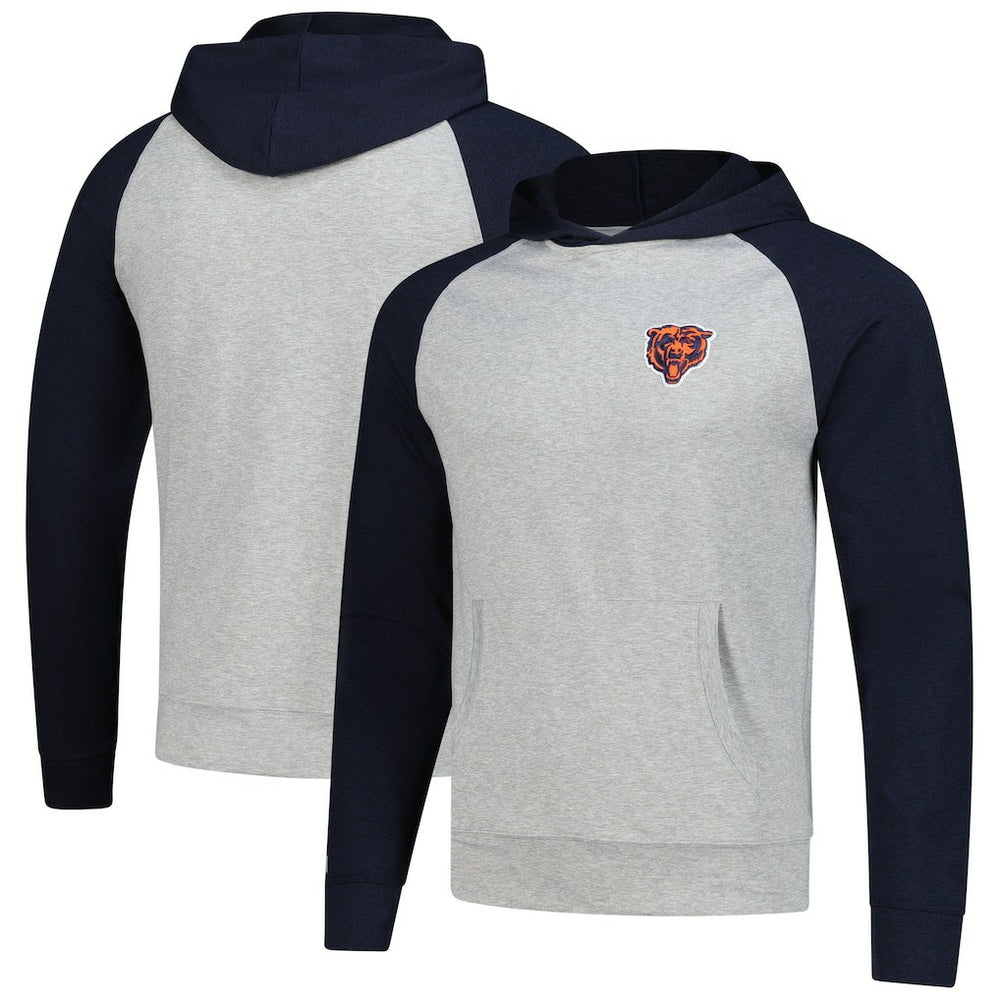 Chicago Bears Antigua Urgent Pullover Hoodie Heather Gray/Navy - NFL
