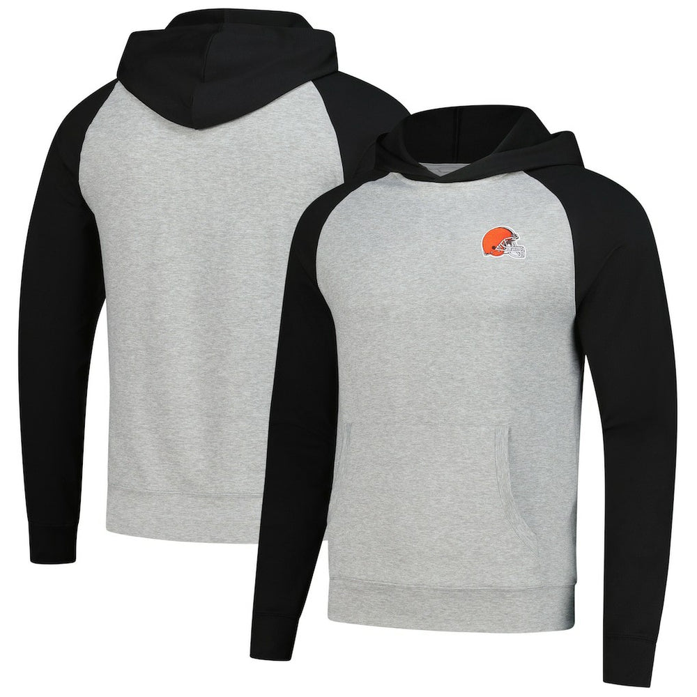 Cleveland Browns Antigua Urgent Pullover Hoodie Heather Gray/Black - NFL