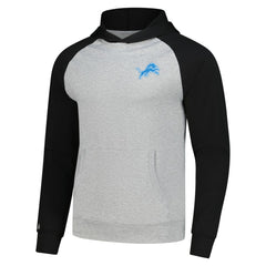 Detroit Lions Antigua Urgent Pullover Hoodie Heather Gray/Black - NFL