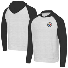 Pittsburgh Steelers Antigua Urgent Pullover Hoodie Black/Heather Gray - NFL