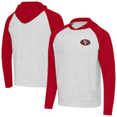 San Francisco 49ers Antigua Urgent Pullover Hoodie Scarlet/Gray - NFL