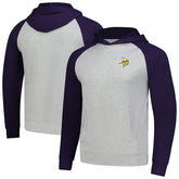 Minnesota Vikings Antigua Urgent Pullover Hoodie Heather Gray/Purple - NFL
