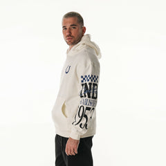 Indianapolis Colts The Wild Collective Unisex Stacked Graphic Sleeve Fleece Hoodie Cream - NFL