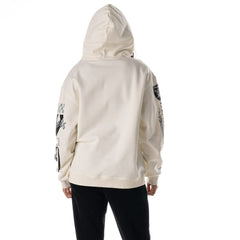 Las Vegas Raiders The Wild Collective Unisex Stacked Graphic Sleeve Fleece Hoodie Cream - NFL