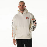 Chicago Bears The Wild Collective Unisex Stacked Graphic Sleeve Fleece Hoodie Cream - NFL