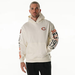 Chicago Bears The Wild Collective Unisex Stacked Graphic Sleeve Fleece Hoodie Cream - NFL