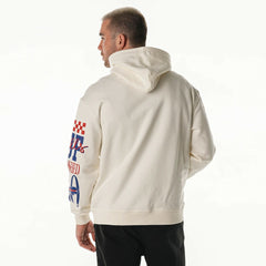 Buffalo Bills The Wild Collective Unisex Stacked Graphic Sleeve Fleece Hoodie Cream - NFL