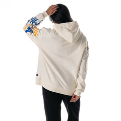 Los Angeles Chargers The Wild Collective Unisex Stacked Graphic Sleeve Fleece Hoodie Cream - NFL