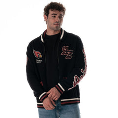Arizona Cardinals The Wild Collective Unisex Jacquard Full-Zip Sweater Black - NFL
