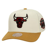 Mitchell & Ness - Chicago Bulls Ochre Dusted Double Two-Toned Pro Crown Adjustable Hat - Cream