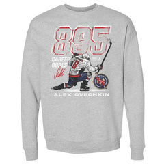 Alexander Ovechkin Washington Capitals 500 Level NHL All-Time Leading Goal Scorer Grunge Pullover Sweatshirt Heather Gray