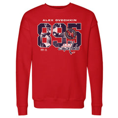 Alexander Ovechkin Washington Capitals 500 Level NHL All-Time Leading Goal Scorer Overlay Pullover Sweatshirt Red