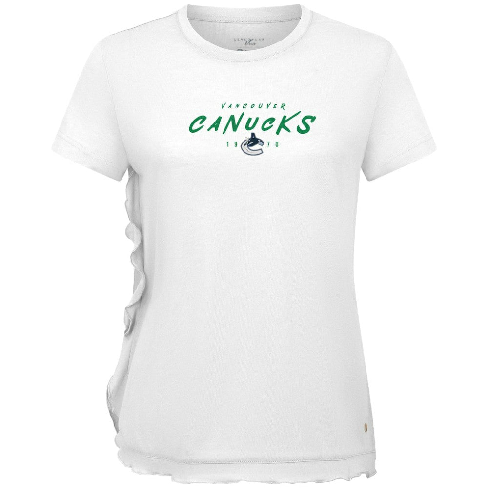 Vancouver Canucks - Levelwear Women's Airflow Scratched T-Shirt White