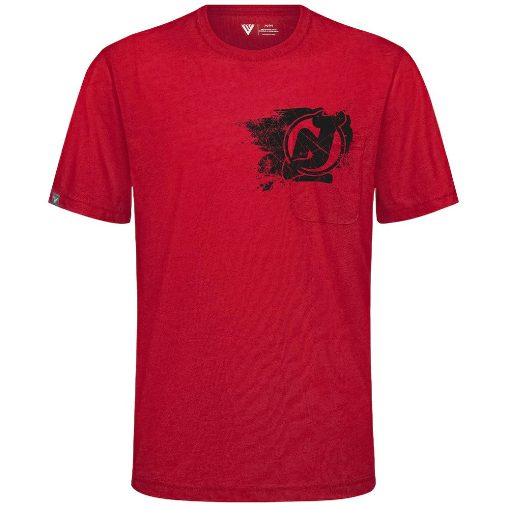 New Jersey Devils - Levelwear Focal Blasted T-Shirt Red