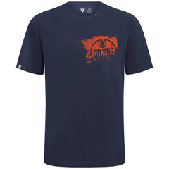 Edmonton Oilers - Levelwear Focal Blasted T-Shirt Navy