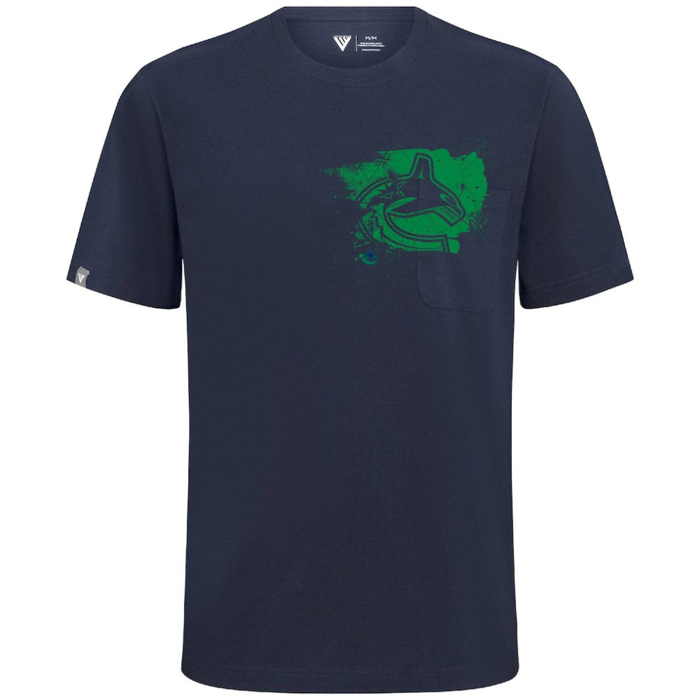 Vancouver Canucks - Levelwear Focal Blasted T-Shirt Navy
