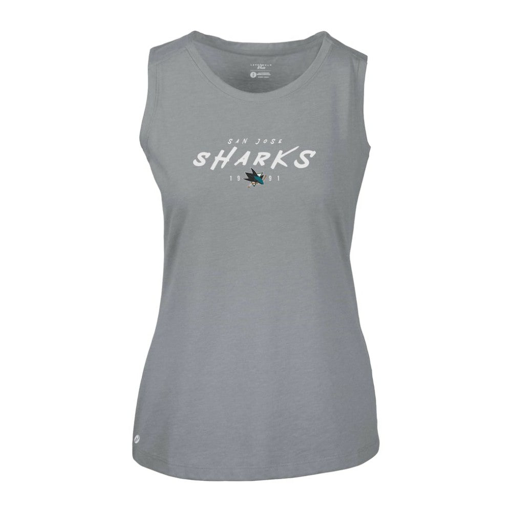 San Jose Sharks - Levelwear Women's Macy Scratched Tank Top Gray