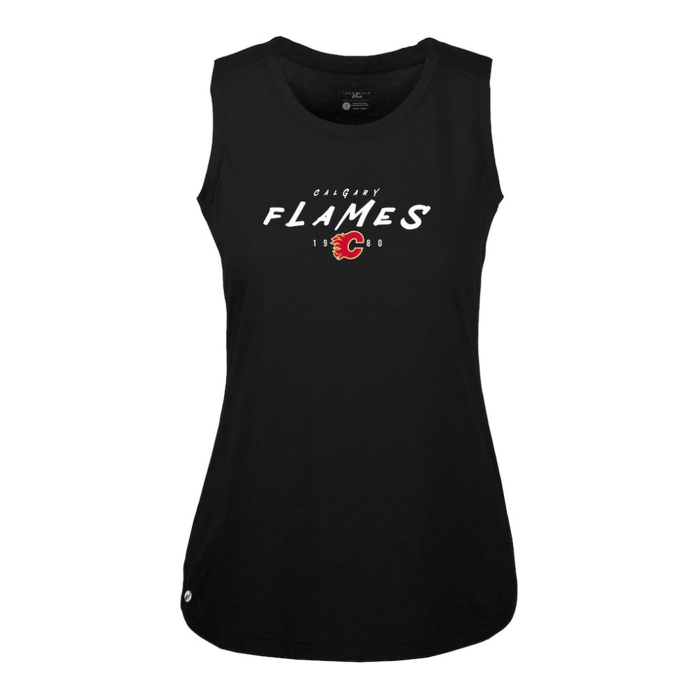 Calgary Flames - Levelwear Women's Macy Scratched Tank Top Black